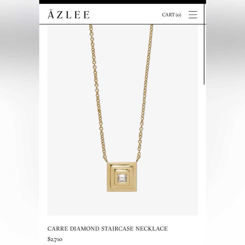 Designer Azlee 18k yellow gold and Diamond necklace